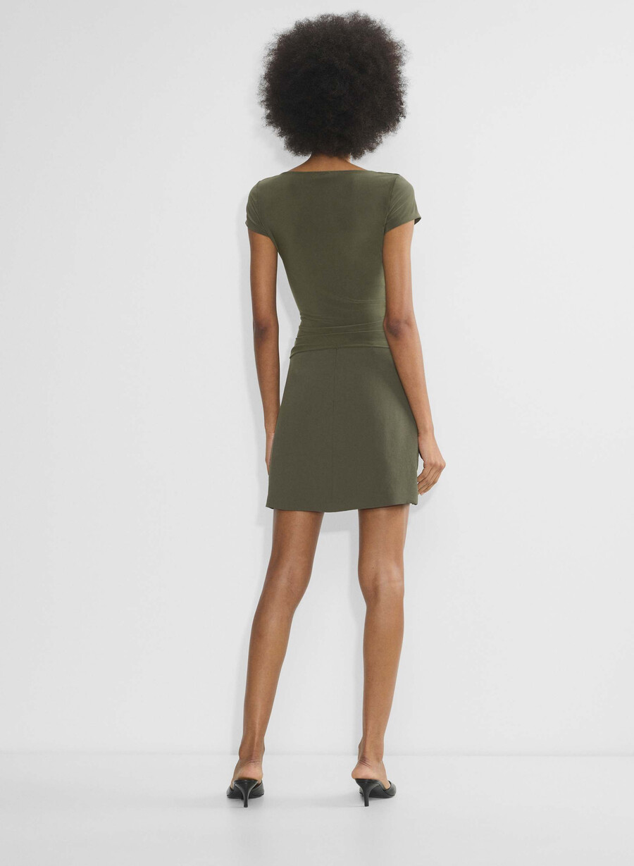 klassisk miniskjørt - crepette dark olive