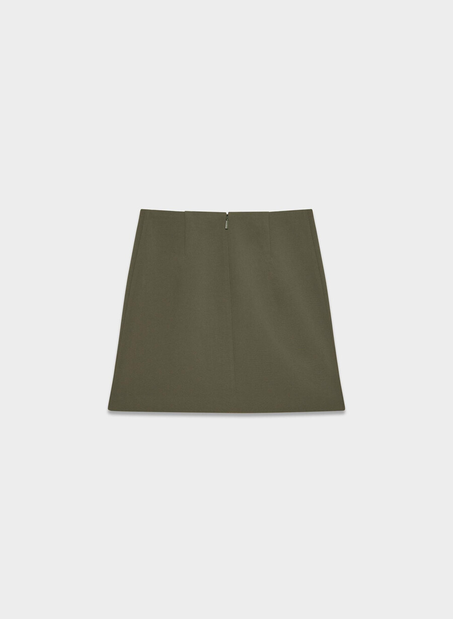 klassisk miniskjørt - crepette dark olive