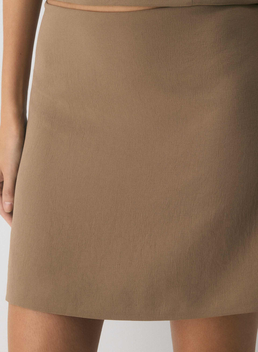 klassisk miniskjørt - crepette folio brun