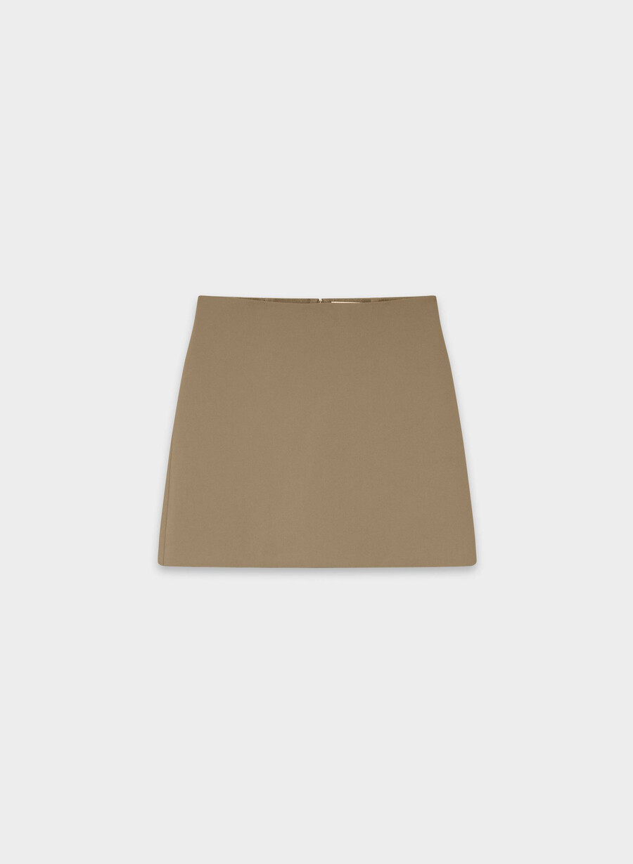 klassisk miniskjørt - crepette folio brun