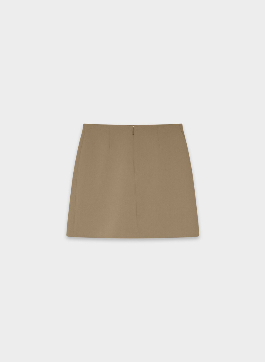klassisk miniskjørt - crepette folio brun