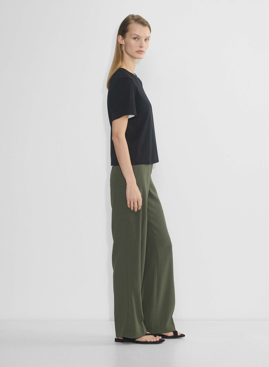 agency bukse - mirror crepe mØrk oliven