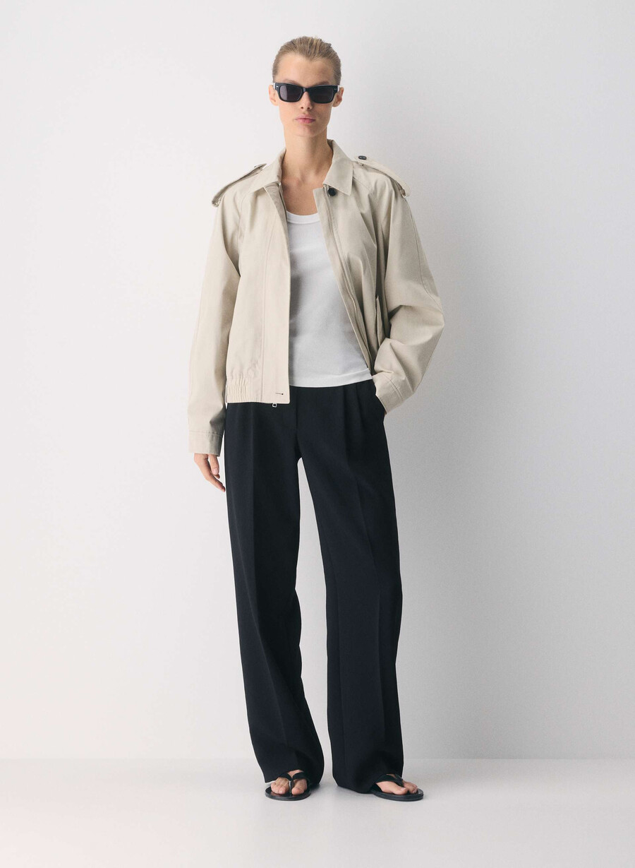 the effortless pant lo-rise - crepette svart