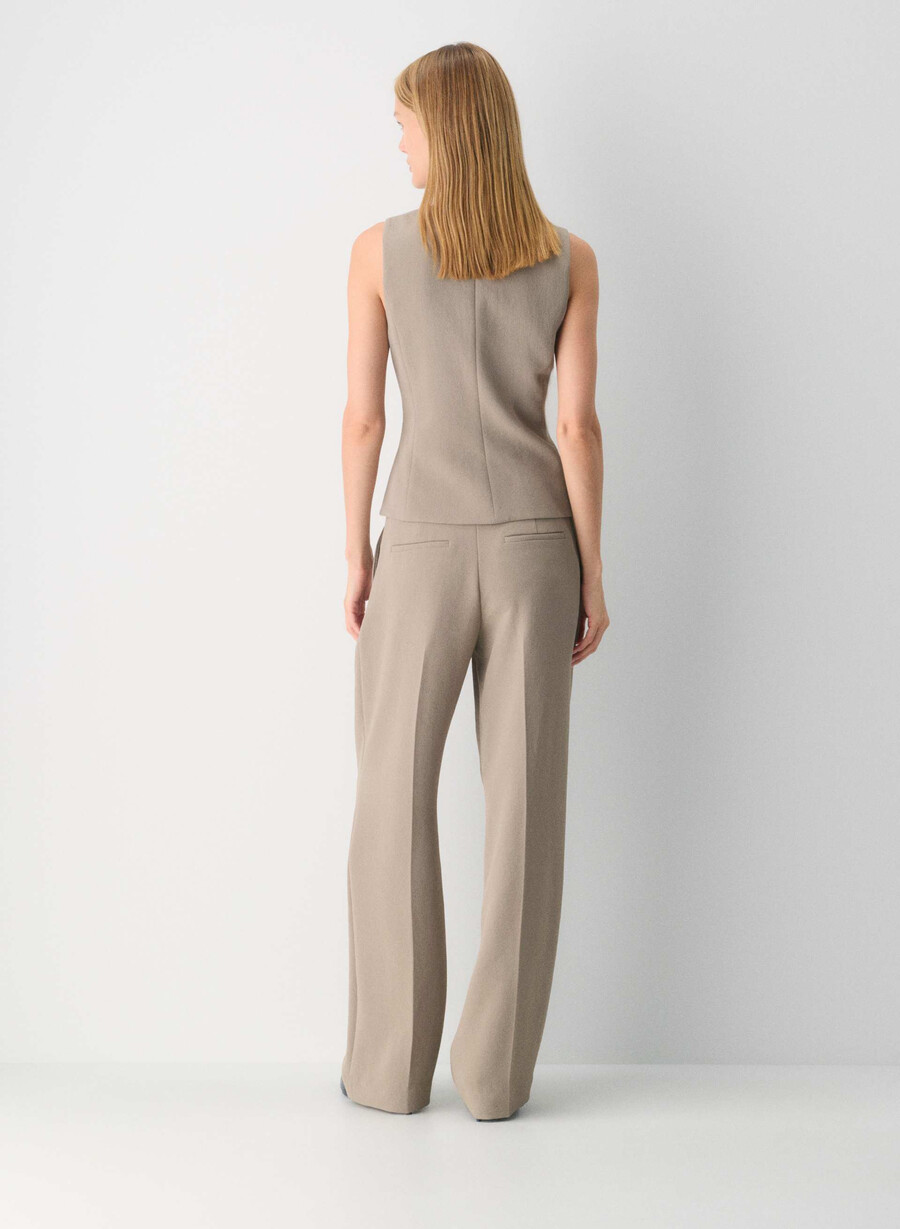the effortless pant lo-rise – crepette nomad taupe
