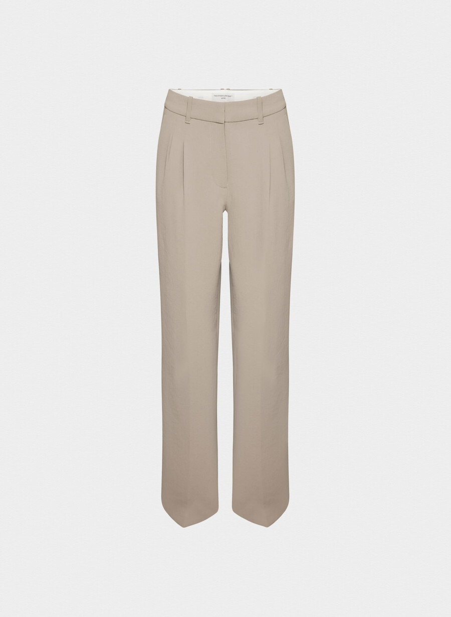 the effortless pant lo-rise – crepette nomad taupe