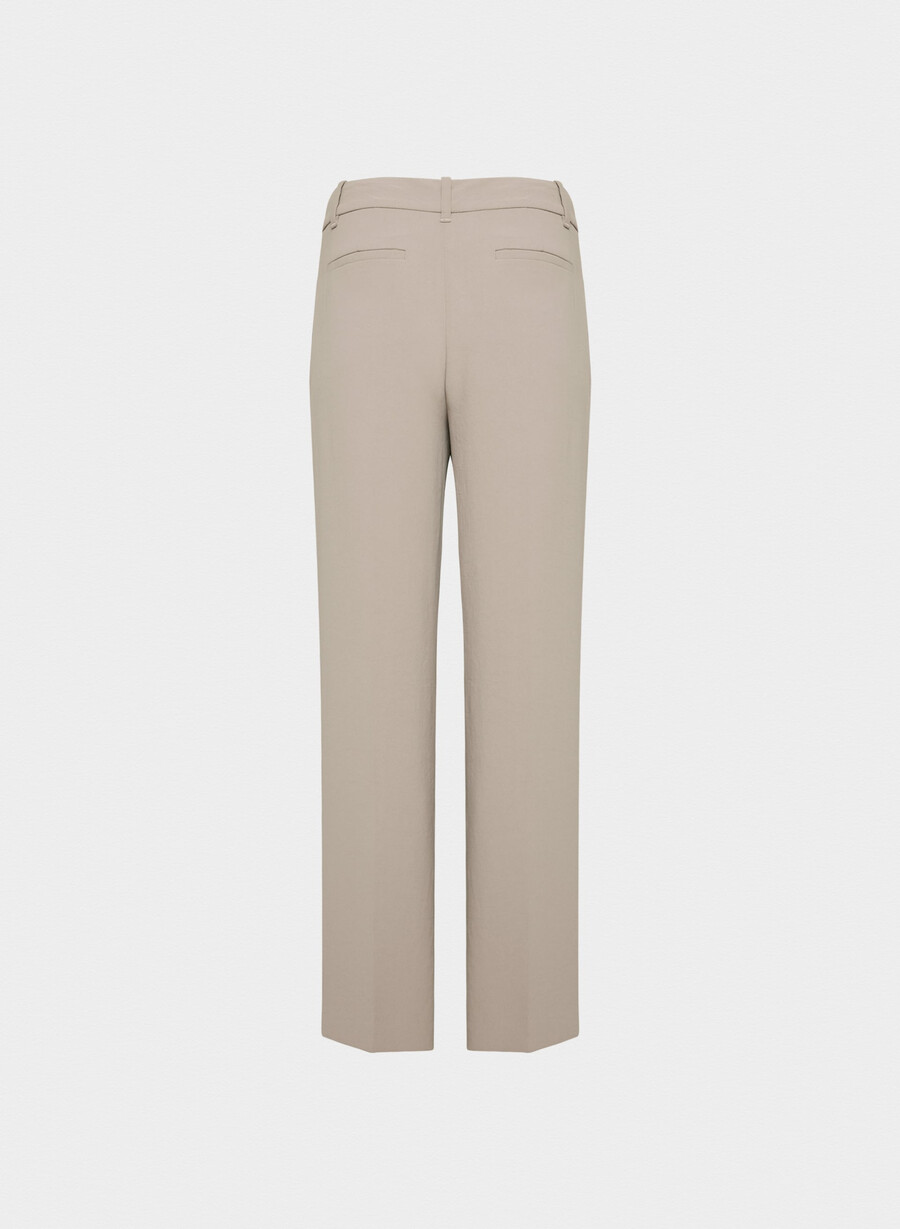 the effortless pant lo-rise – crepette nomad taupe