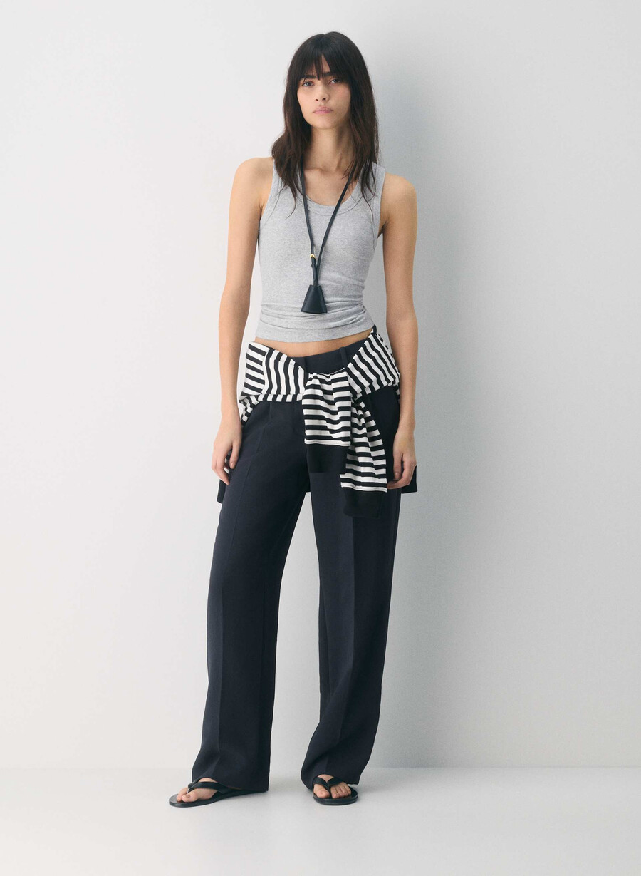 the effortless pant lo-rise - crepette mØrk navy