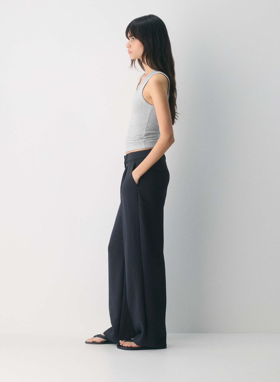 the effortless pant lo-rise - crepette mØrk navy