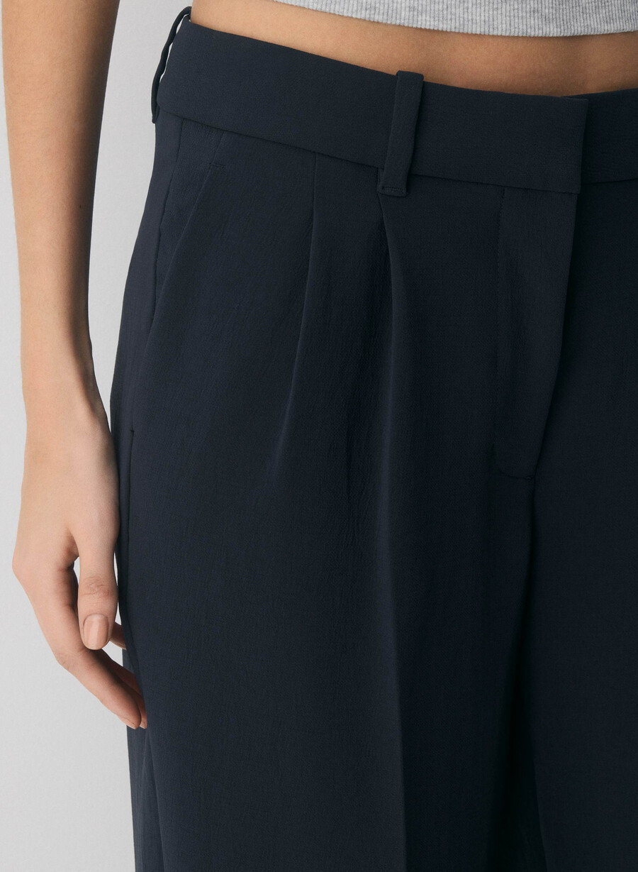 the effortless pant lo-rise - crepette mØrk navy