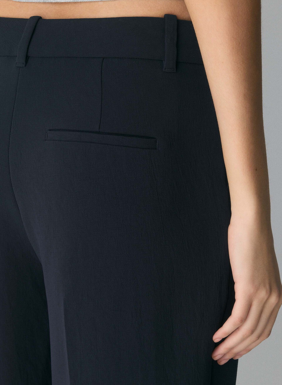the effortless pant lo-rise - crepette mØrk navy