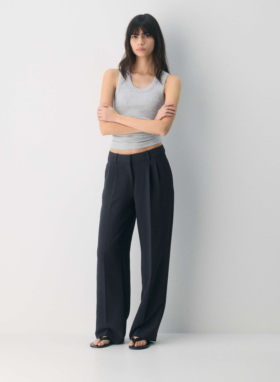 the effortless pant lo-rise - crepette mØrk navy