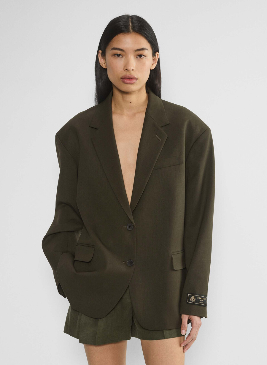 vogue blazer - city wool mØrk oliven