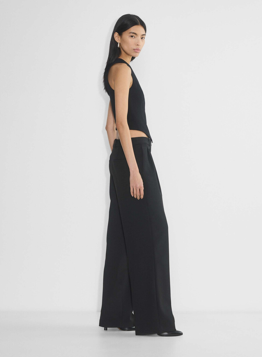 deniro vest - mirror crepe svart