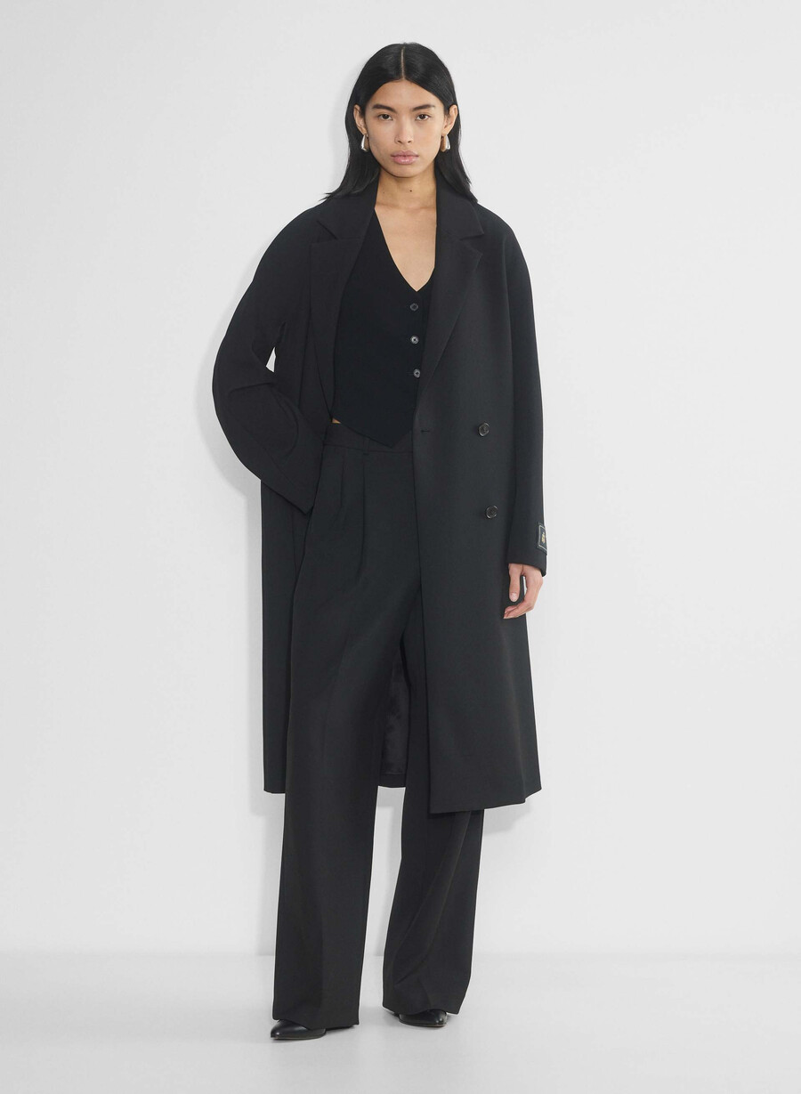 deniro vest - mirror crepe svart
