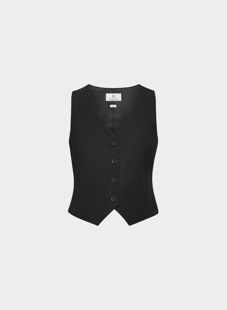 deniro vest - mirror crepe svart