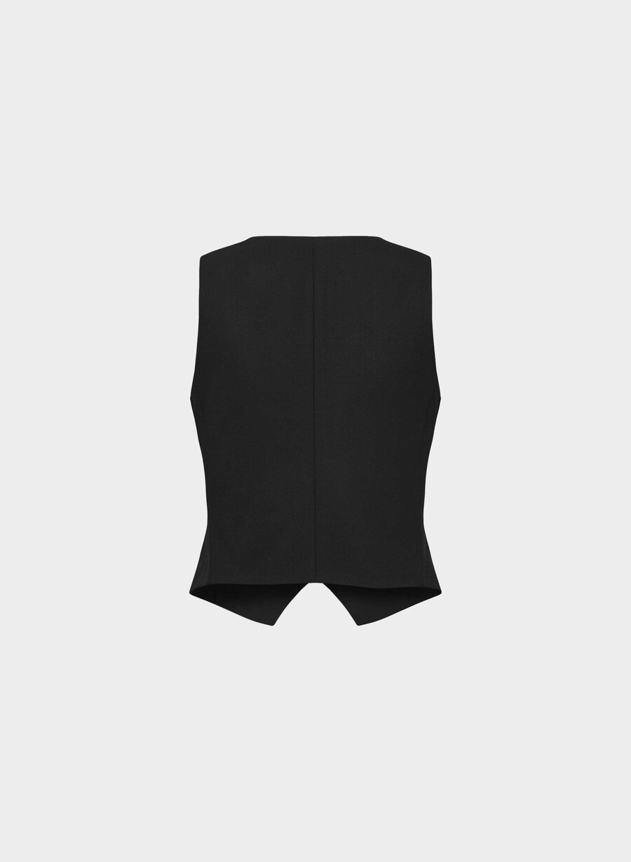 deniro vest - mirror crepe svart