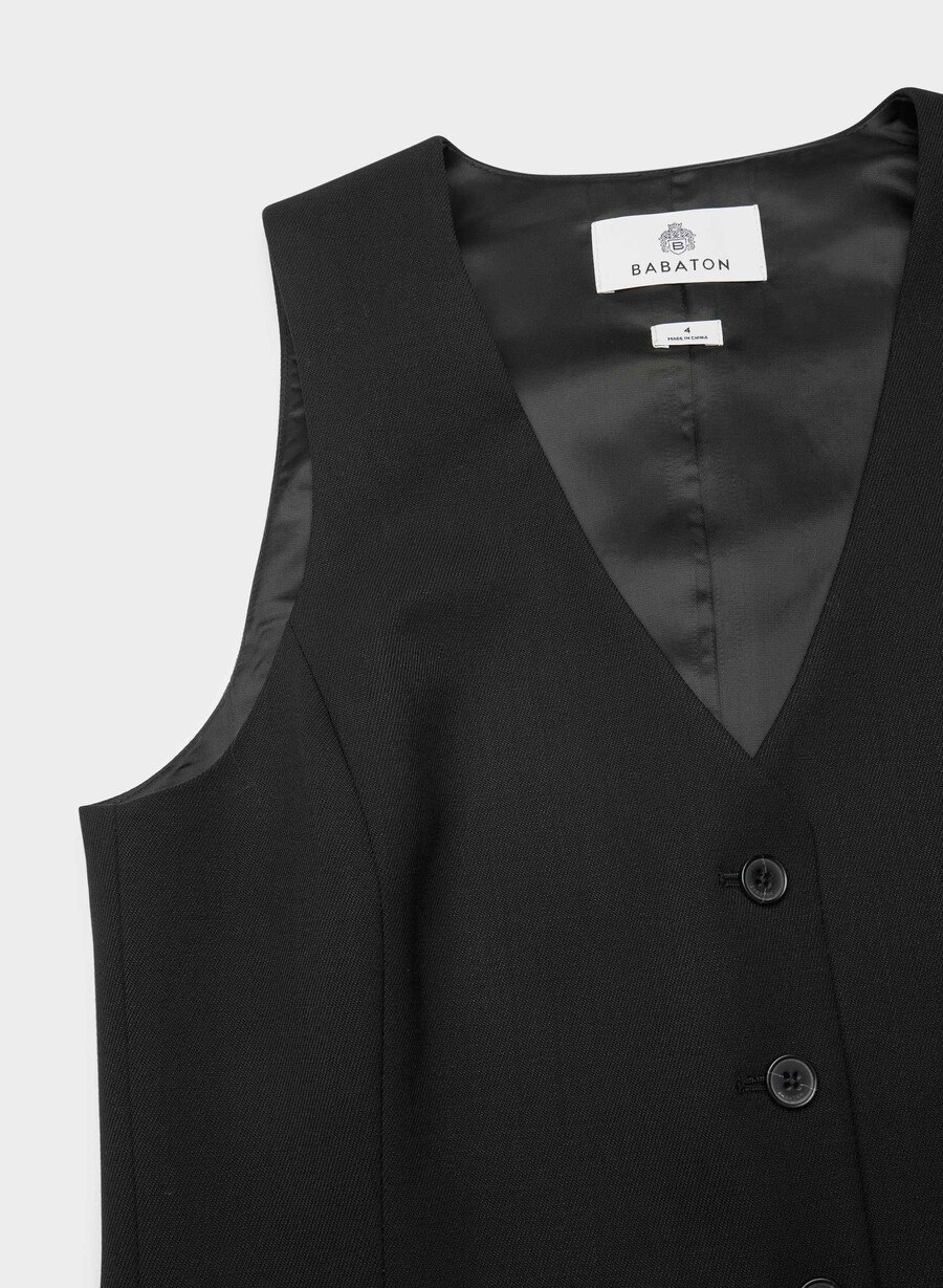 deniro vest - mirror crepe svart