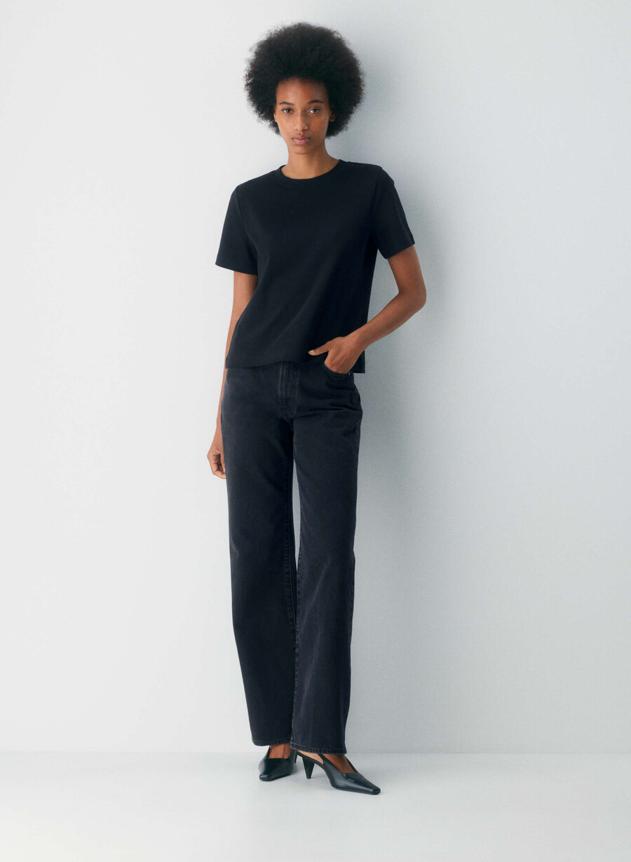 denim forum farrah high-rise wide jean svart eyeliner