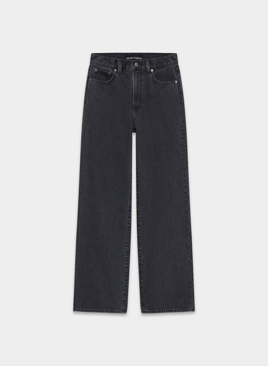 denim forum farrah high-rise wide jean svart eyeliner