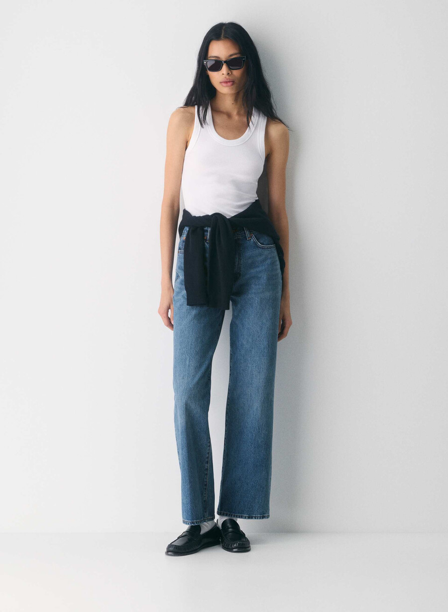 denim forum farrah high-rise wide jeans 5 yrs kiss n tell blÅ