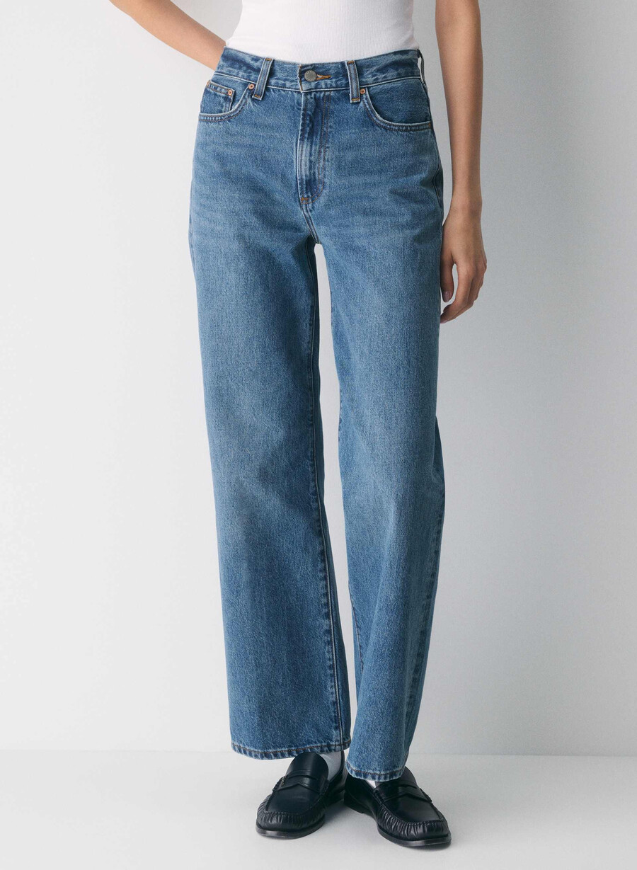 denim forum farrah high-rise wide jeans 5 yrs kiss n tell blÅ
