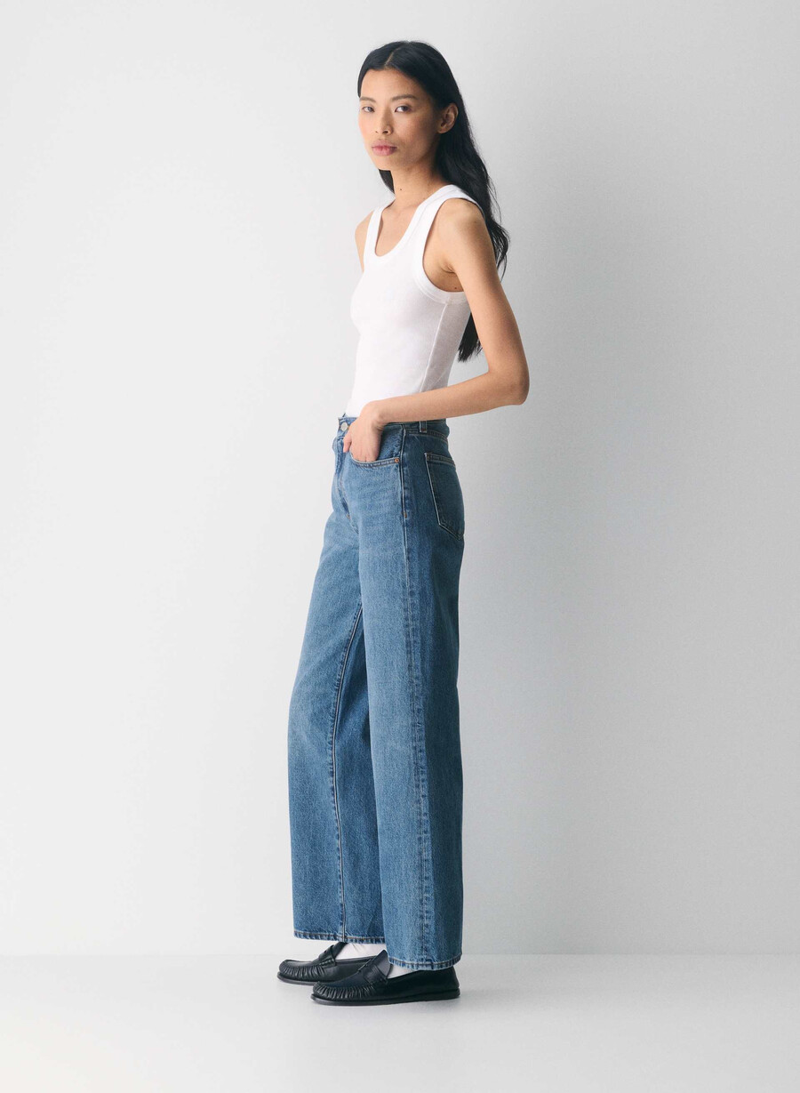 denim forum farrah high-rise wide jeans 5 yrs kiss n tell blÅ