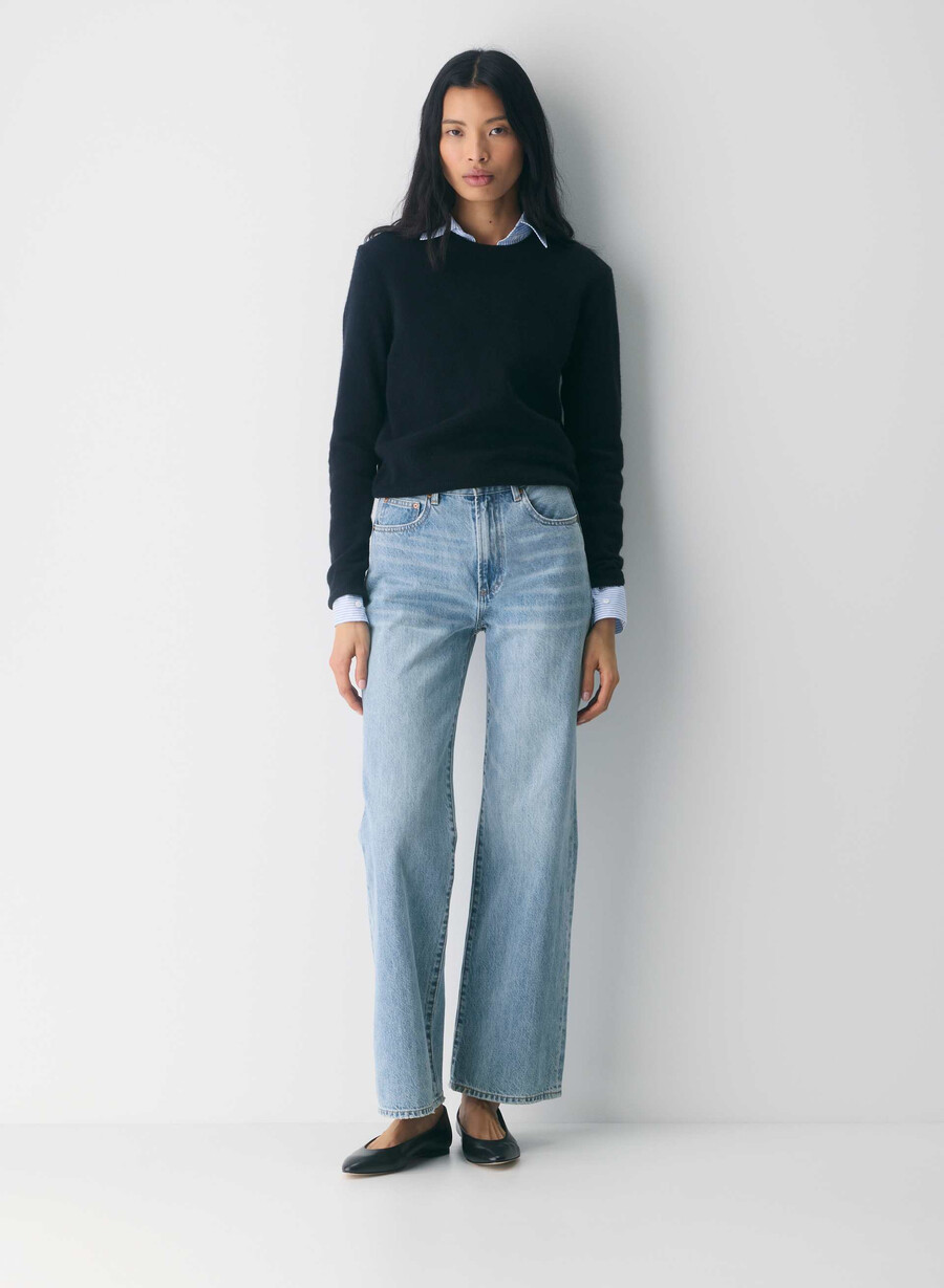 denim forum farrah high-rise wide jeans 7 yrs bleu taboo