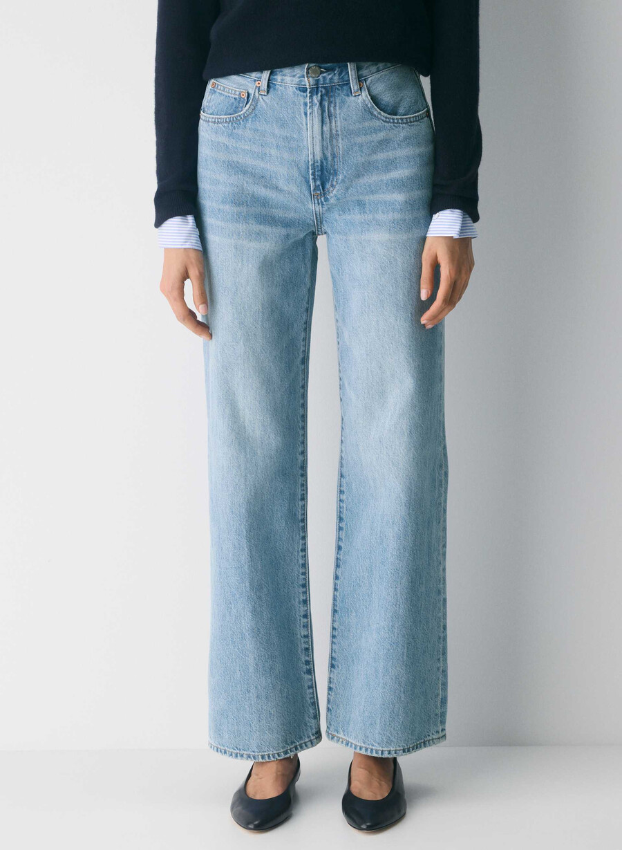 denim forum farrah high-rise wide jeans 7 yrs bleu taboo