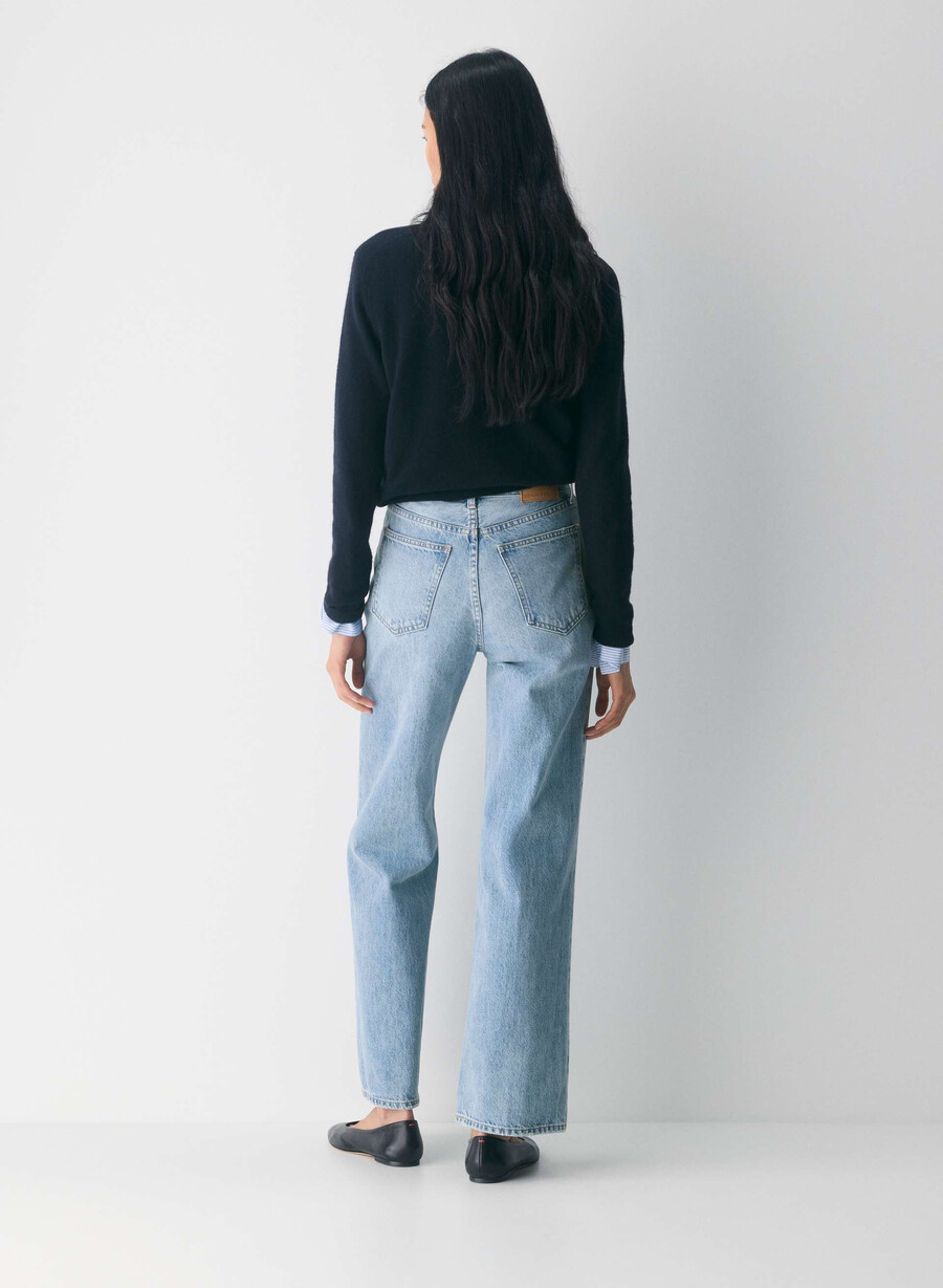 denim forum farrah high-rise wide jeans 7 yrs bleu taboo