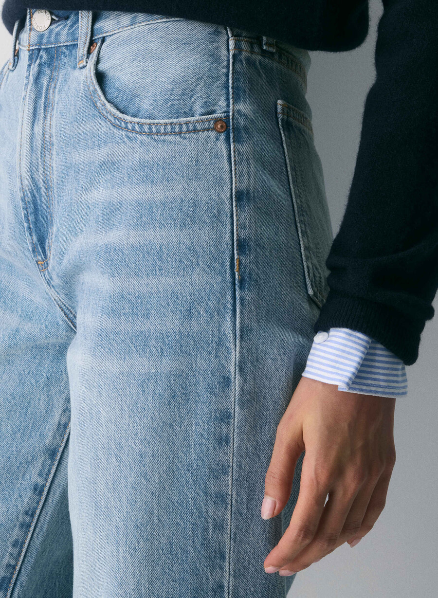 denim forum farrah high-rise wide jeans 7 yrs bleu taboo