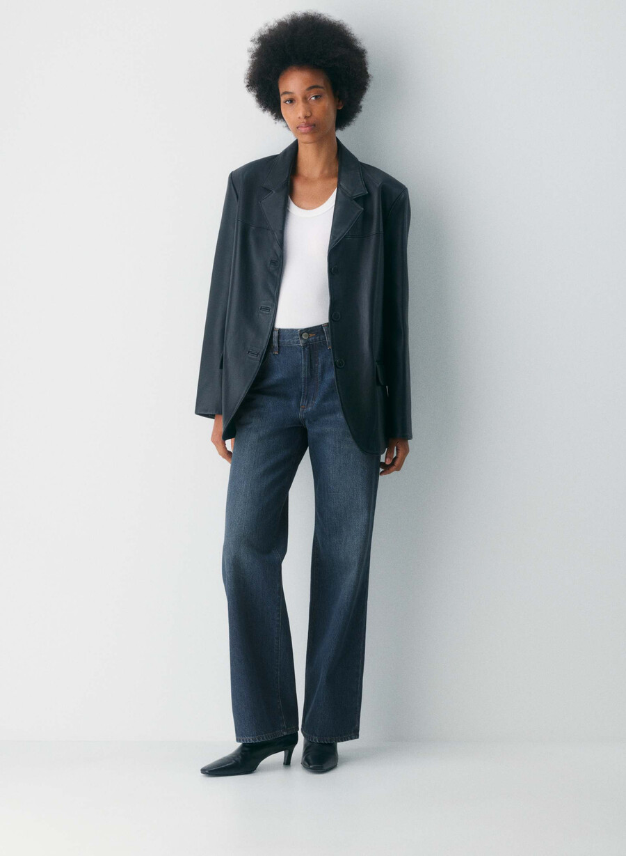 denim forum farrah high-rise wide jean be about dark bleu