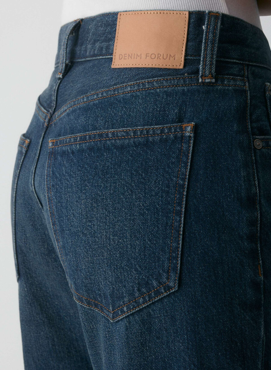 denim forum farrah high-rise wide jean be about dark bleu