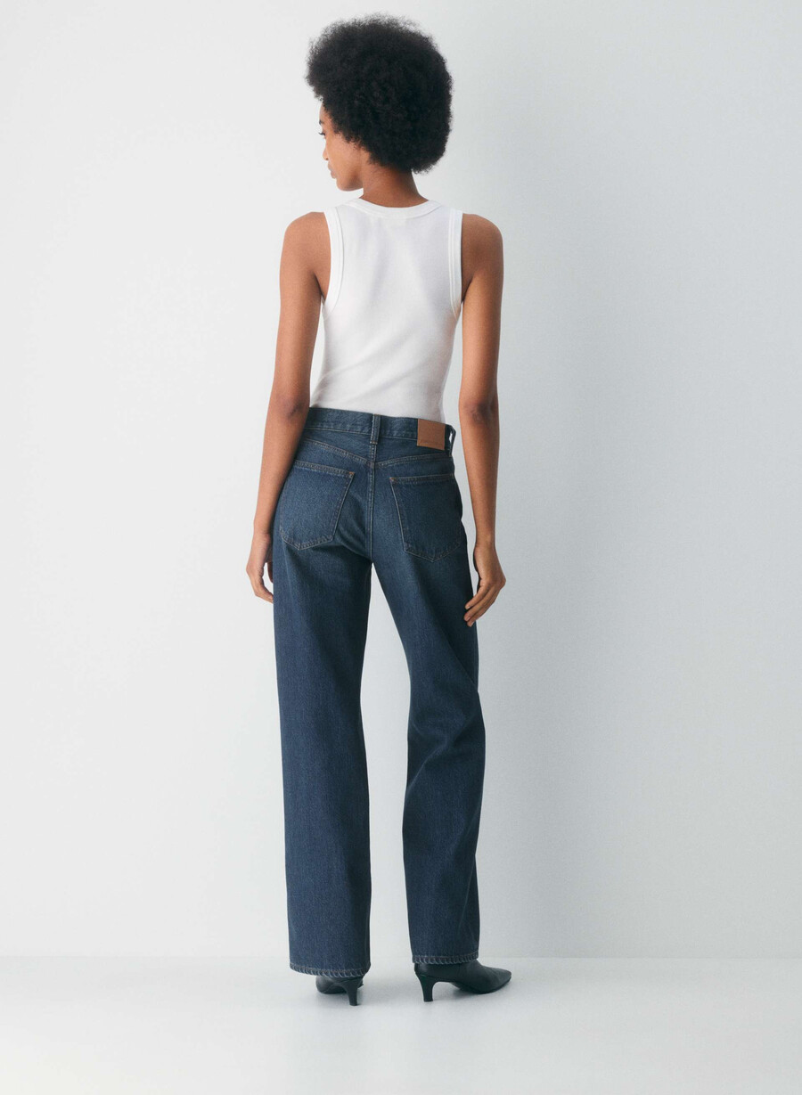 denim forum farrah high-rise wide jean be about dark bleu