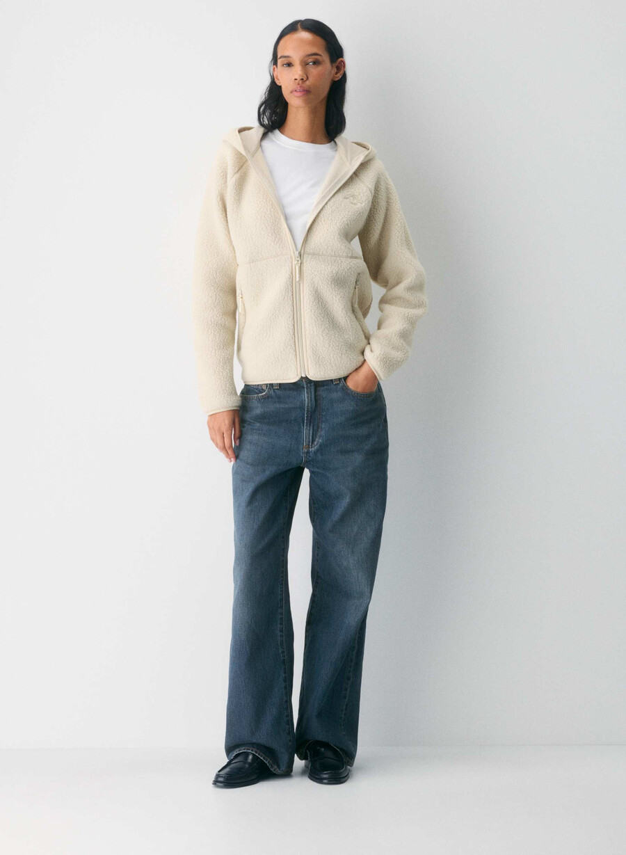 polartec thermal pro raglan-hettegenser med glidelås mullein