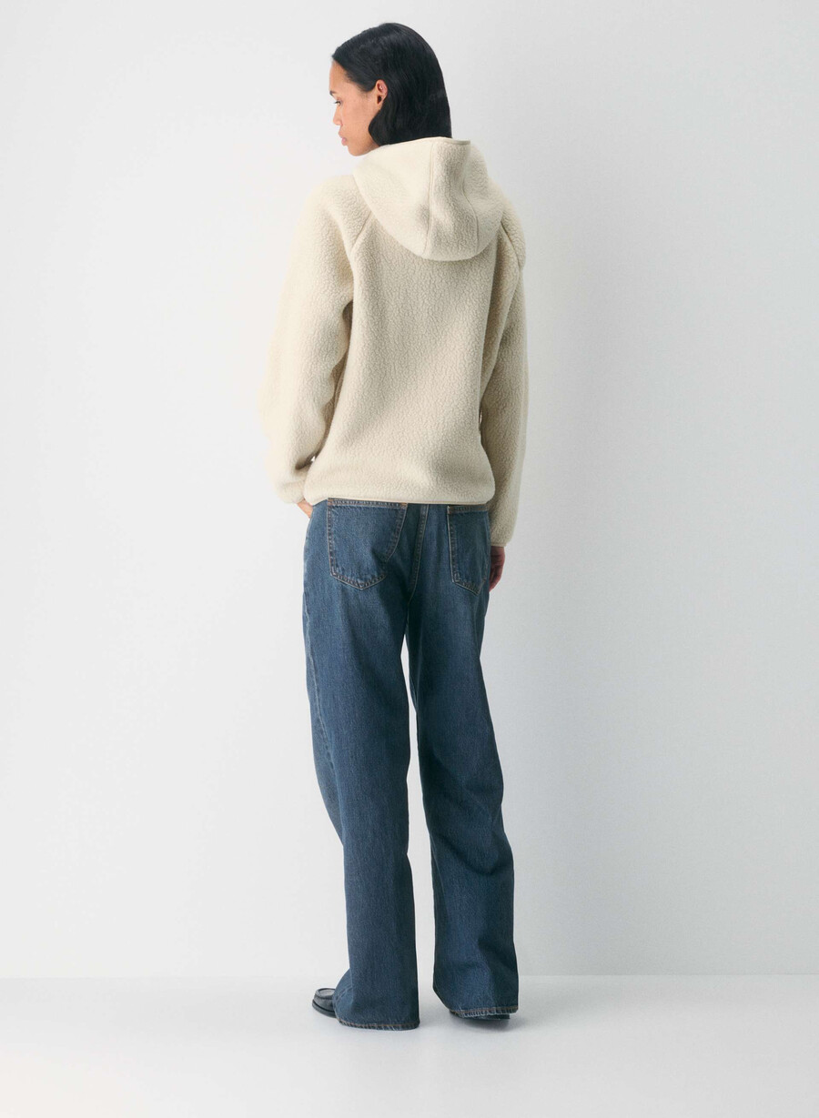 polartec thermal pro raglan-hettegenser med glidelås mullein