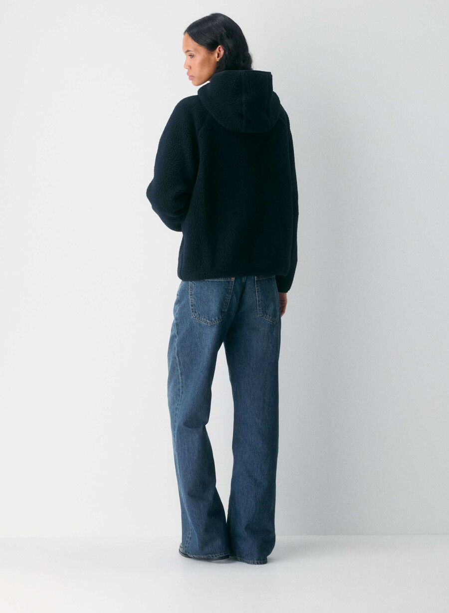 polartec thermal pro raglan-hettegenser med glidelås svart