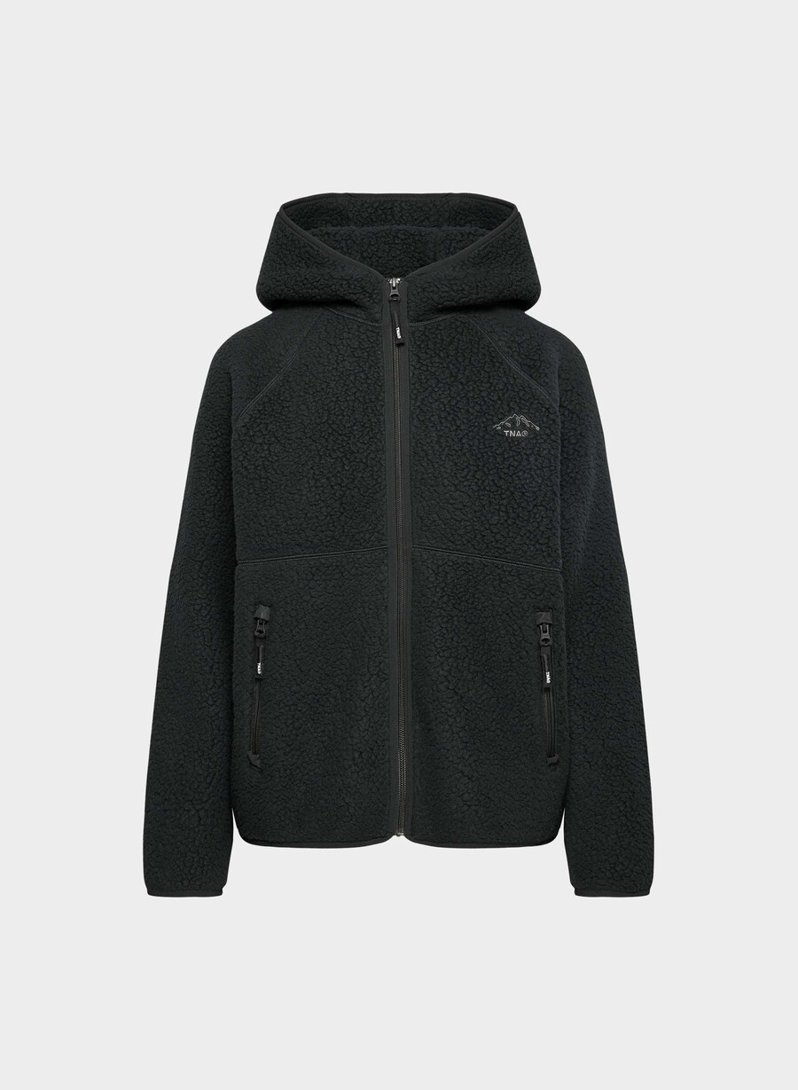polartec thermal pro raglan-hettegenser med glidelås svart