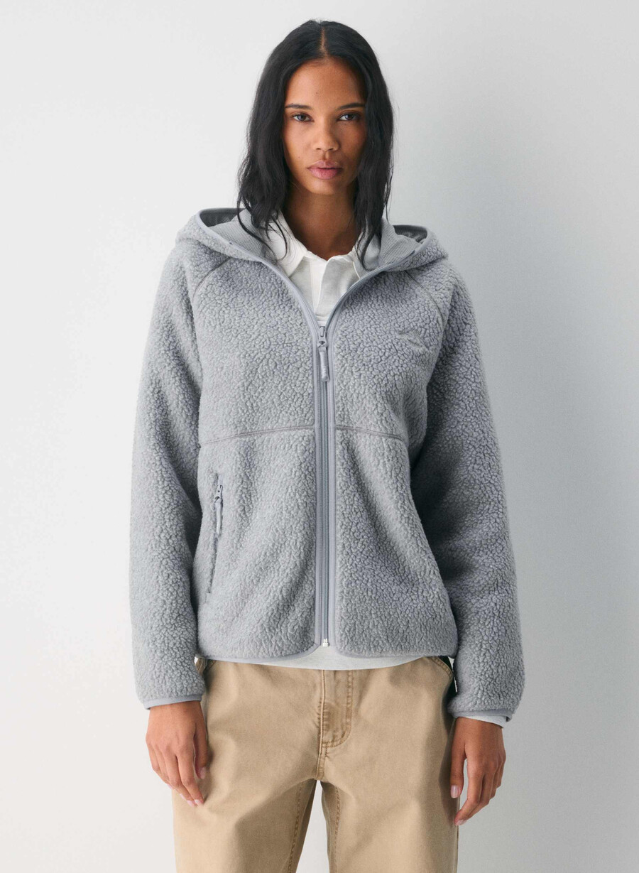polartec thermal pro raglan-hettegenser med glidelås heather grÅ