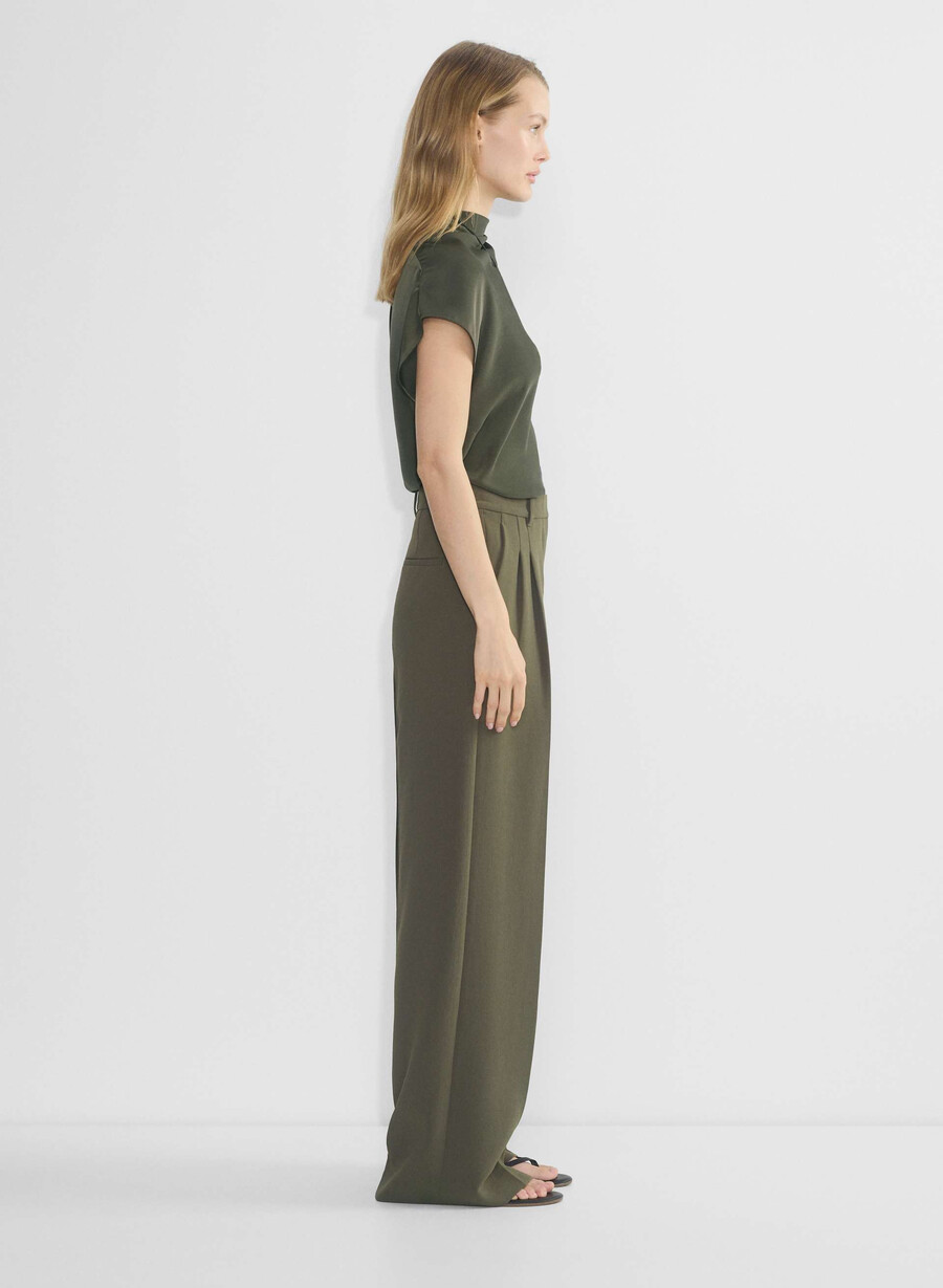the effortless pant wider – crepette mØrk oliven