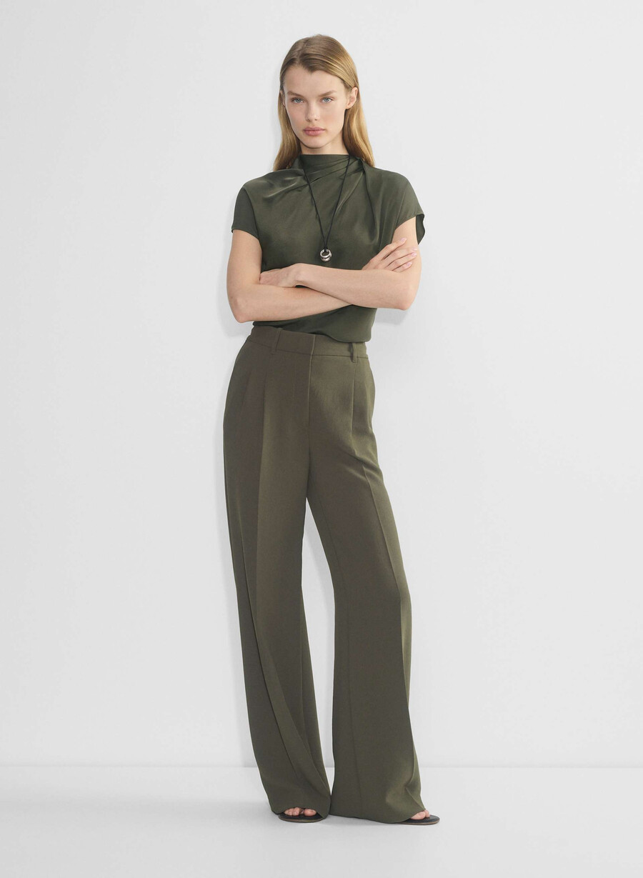 the effortless pant wider – crepette mØrk oliven