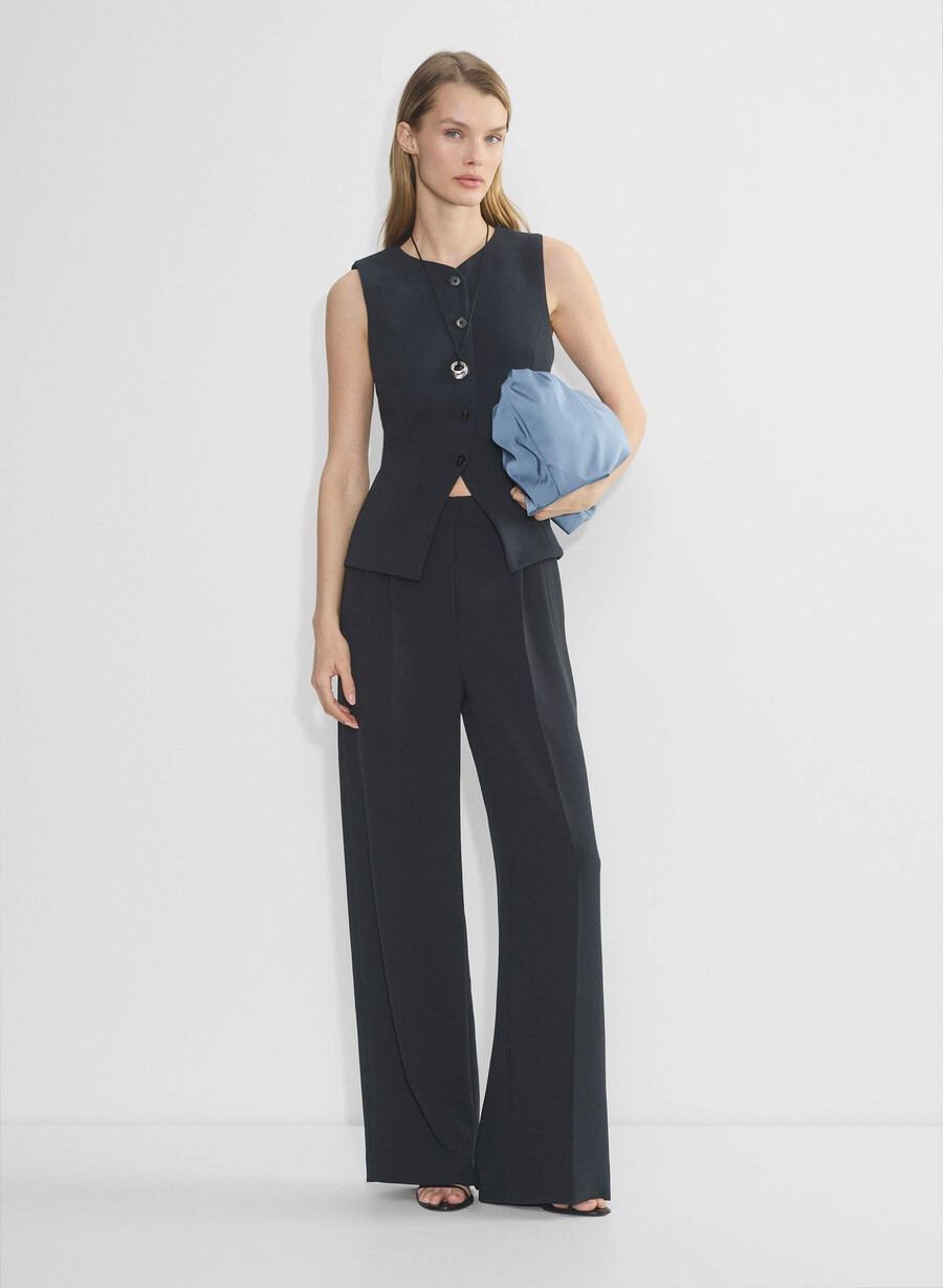 the effortless pant wider - crepette mØrk nattsblÅ