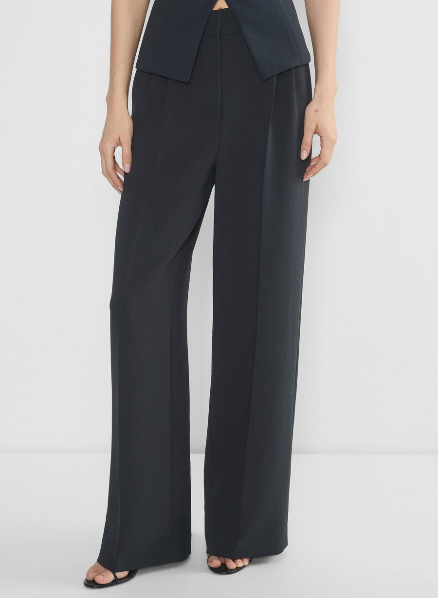 the effortless pant wider - crepette mØrk nattsblÅ