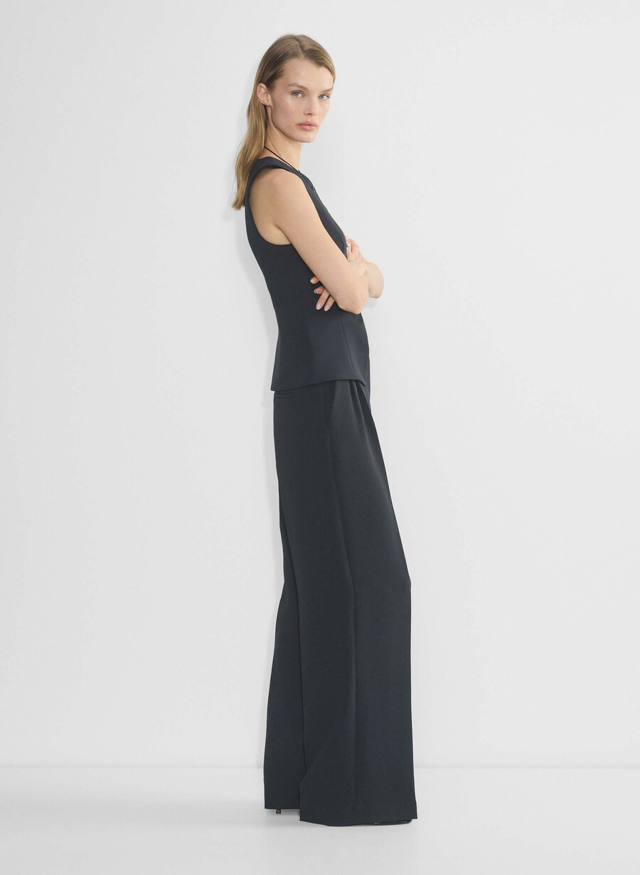 the effortless pant wider - crepette mØrk nattsblÅ
