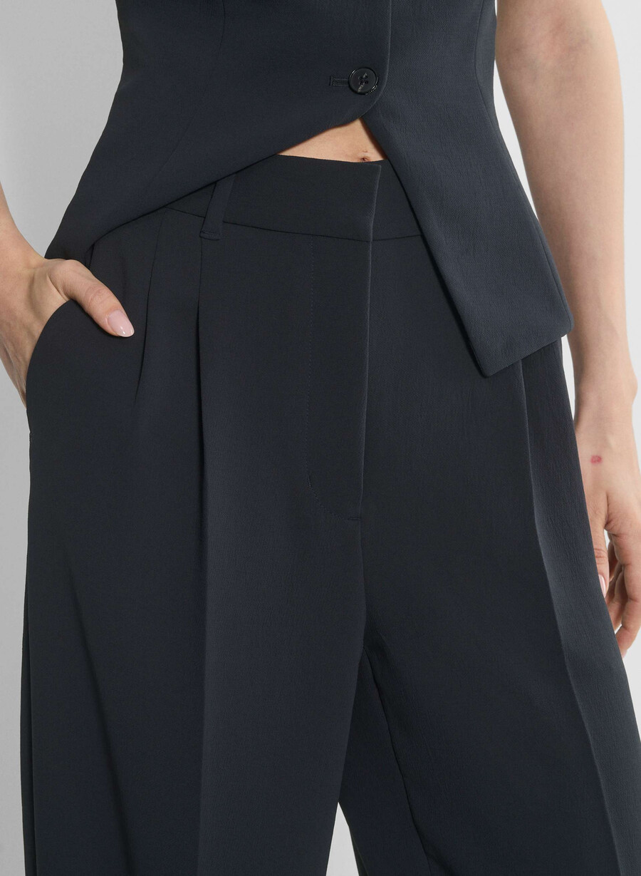 the effortless pant wider - crepette mØrk nattsblÅ