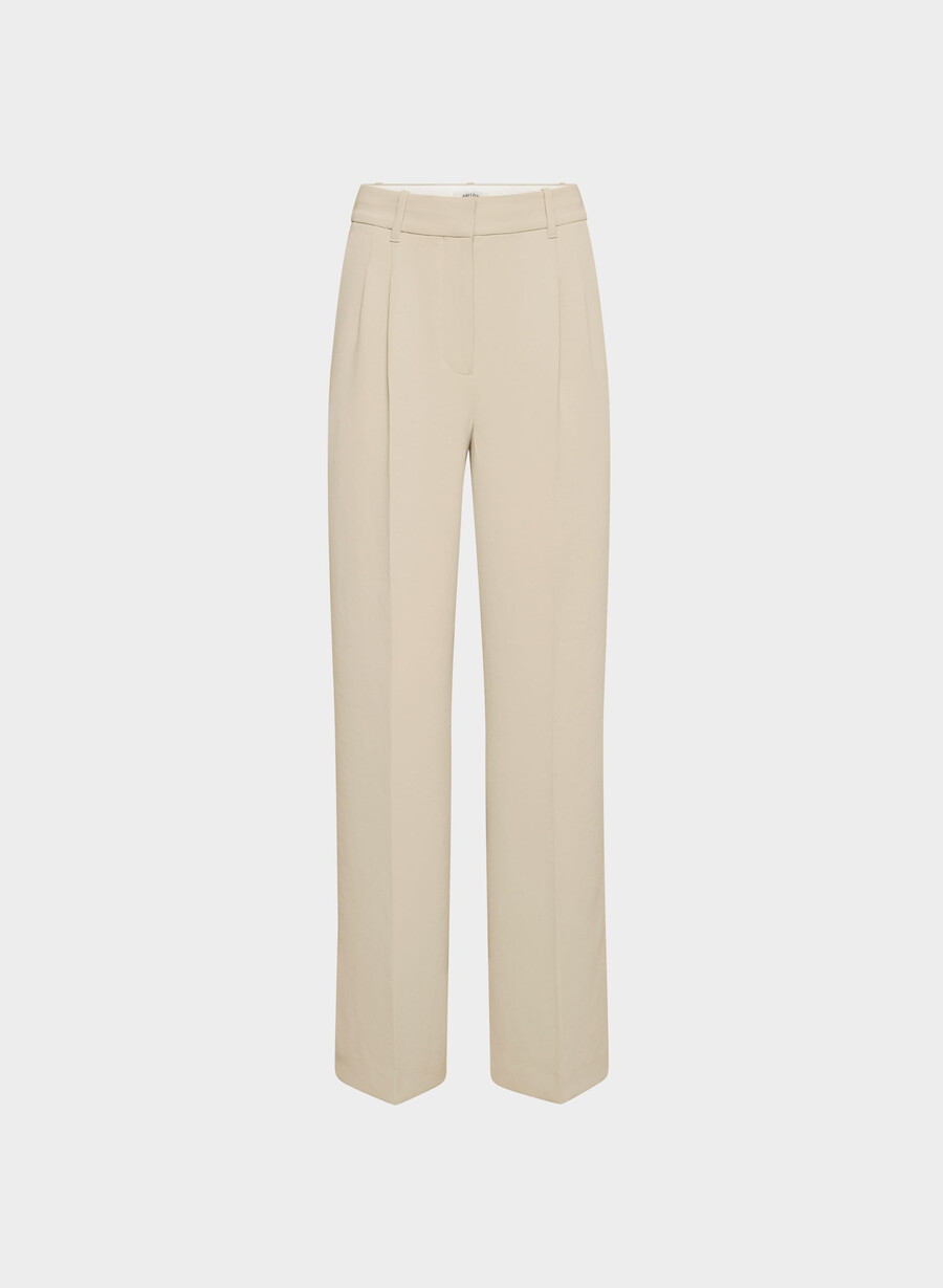 the effortless pant wider – crepette marcona beige