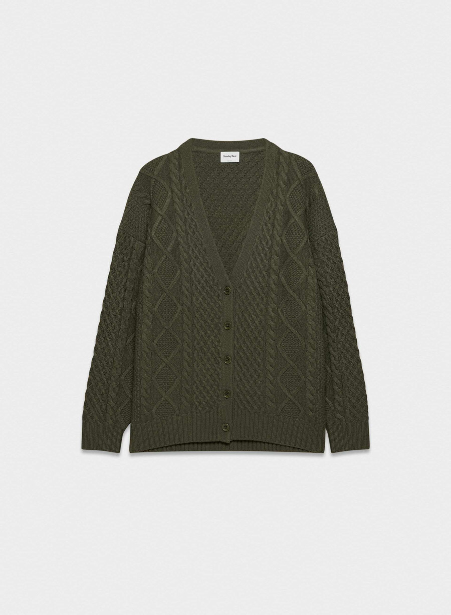 peggy cardigan mØrk oliven