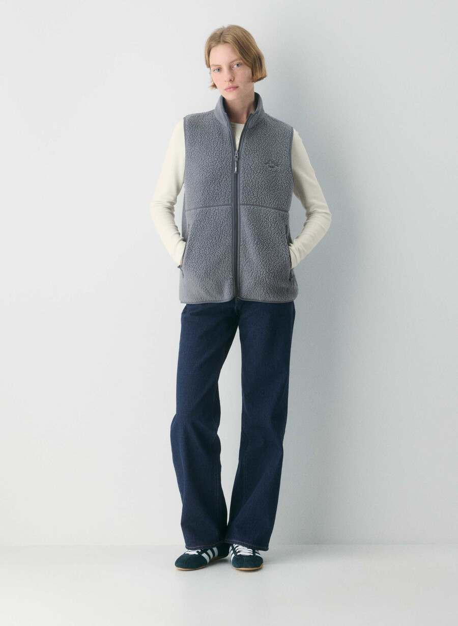 polartec thermal pro mockneck-vest vintage marineblÅ