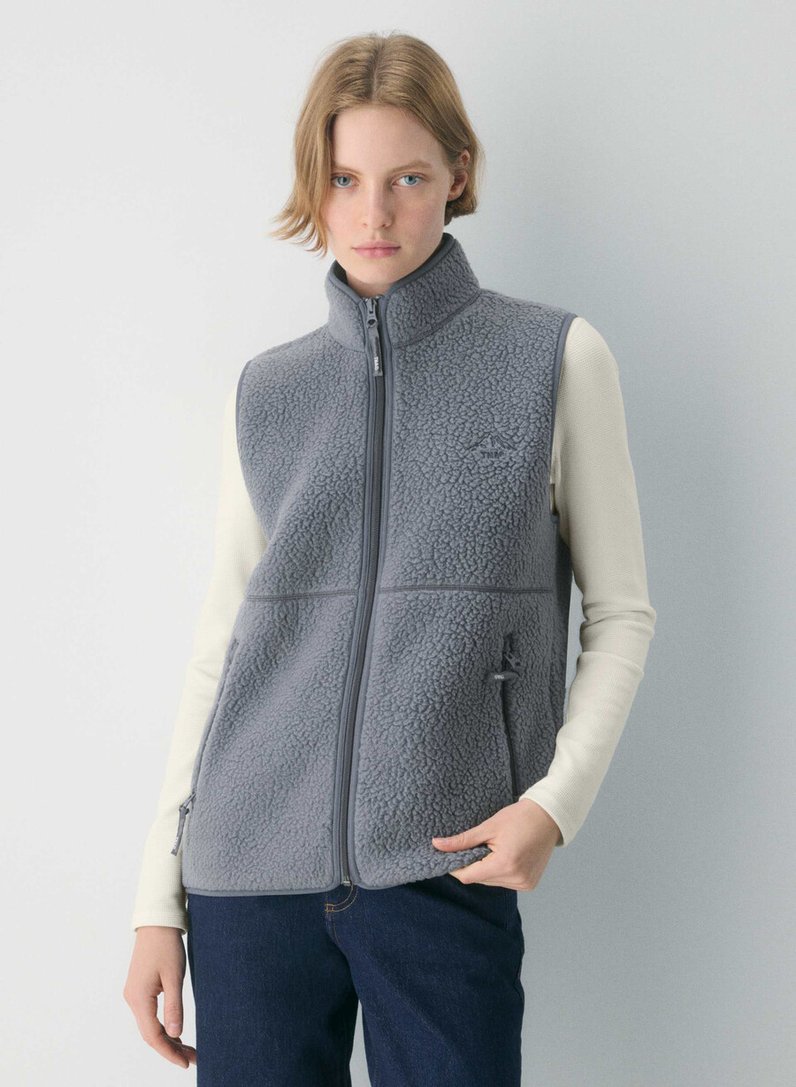 polartec thermal pro mockneck-vest vintage marineblÅ