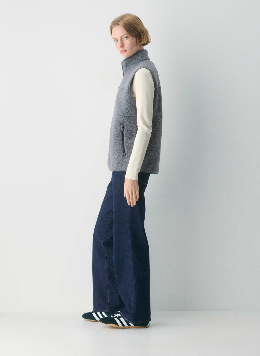 polartec thermal pro mockneck-vest vintage marineblÅ