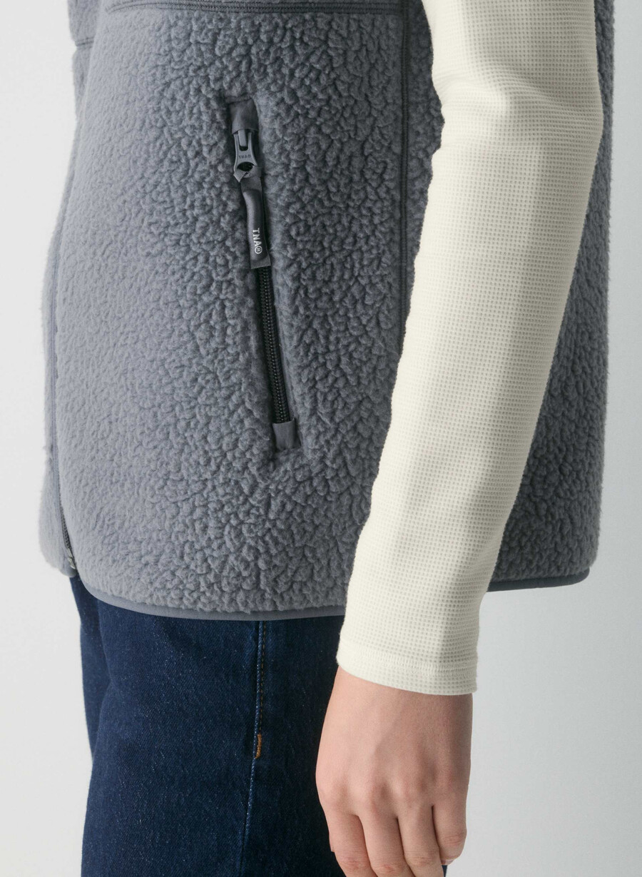 polartec thermal pro mockneck-vest vintage marineblÅ